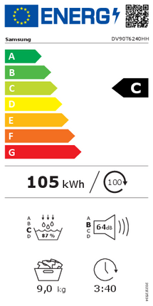 Samsung DV90T6240HH/S2 met Hygiene en AirWash programma